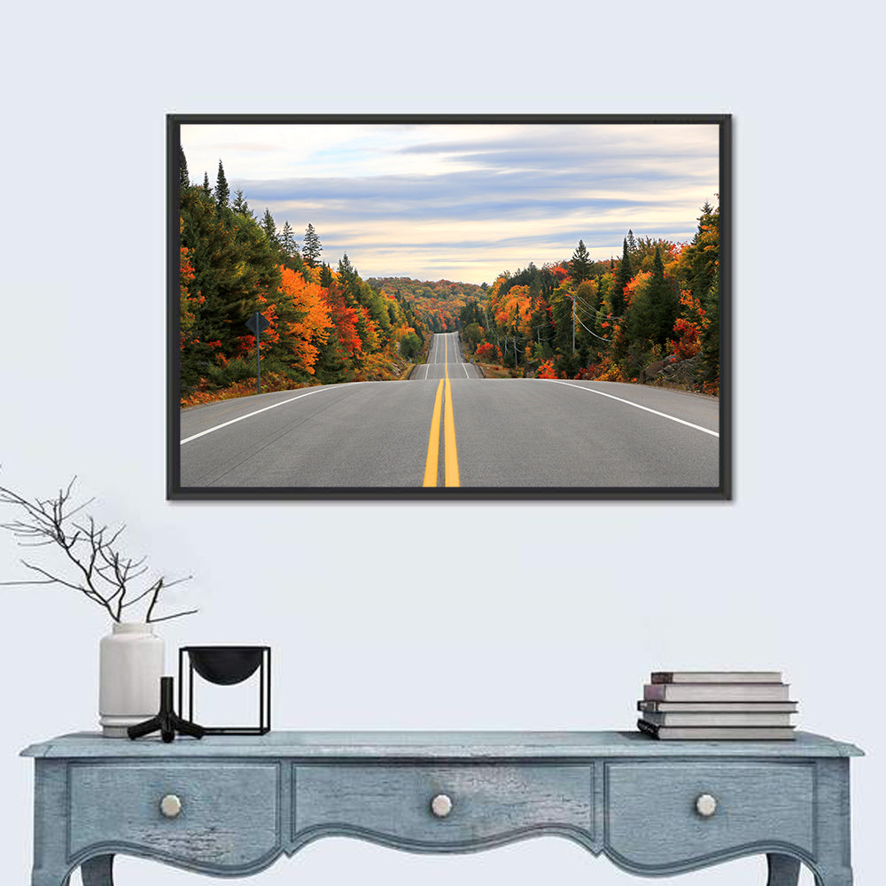 Algonquin Park Road Wall Art in a room, landscape