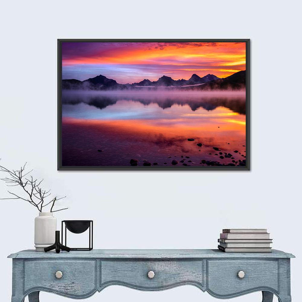 Lake Mcdonald Misty Sunset Wall Art