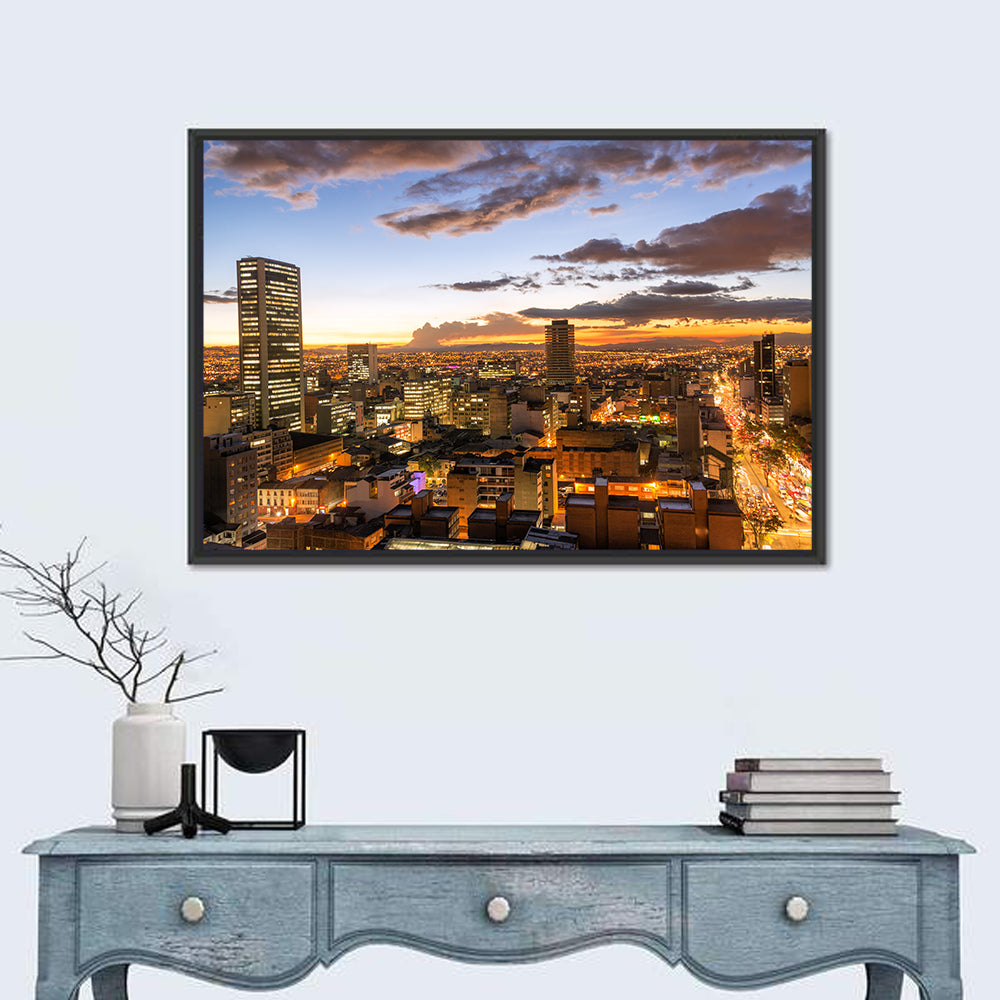Bogota Twilight Cityscape Wall Art