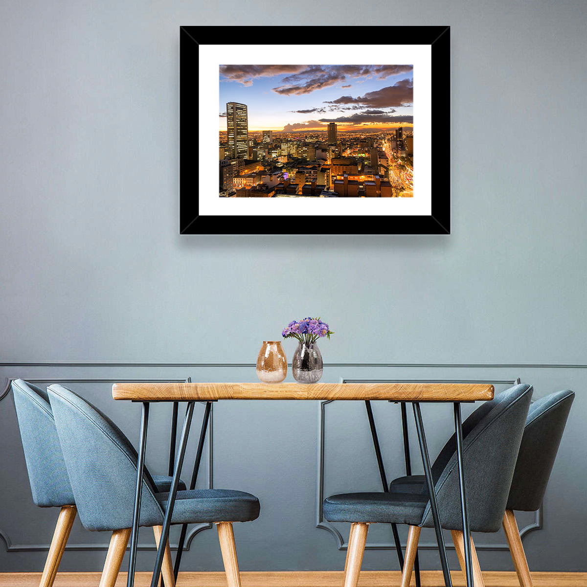 Bogota Twilight Cityscape Wall Art