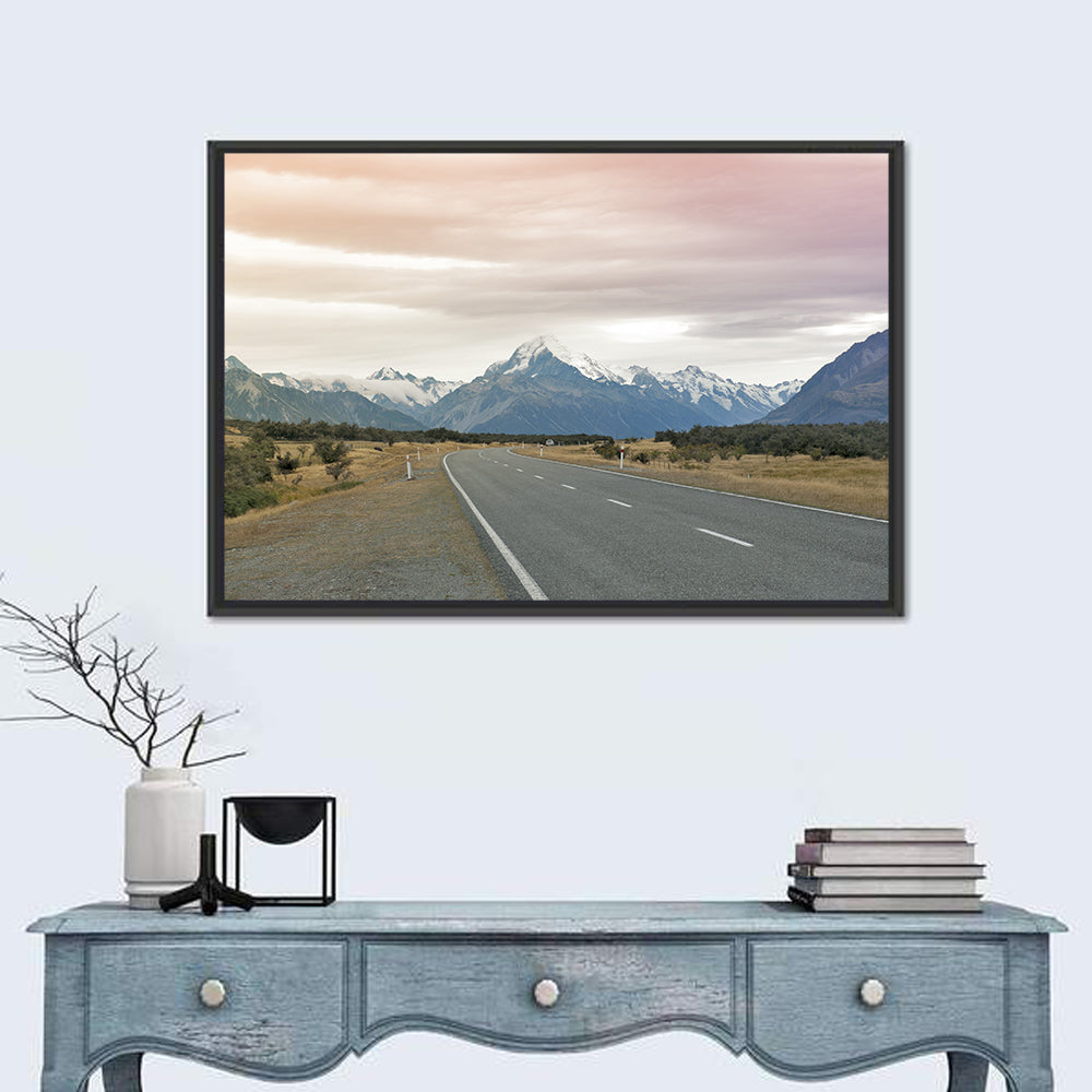 Road to Mount Cook Wall Art in a room, landscape