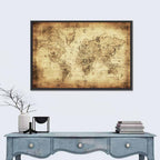 Antique Nautical World Map Wall Art