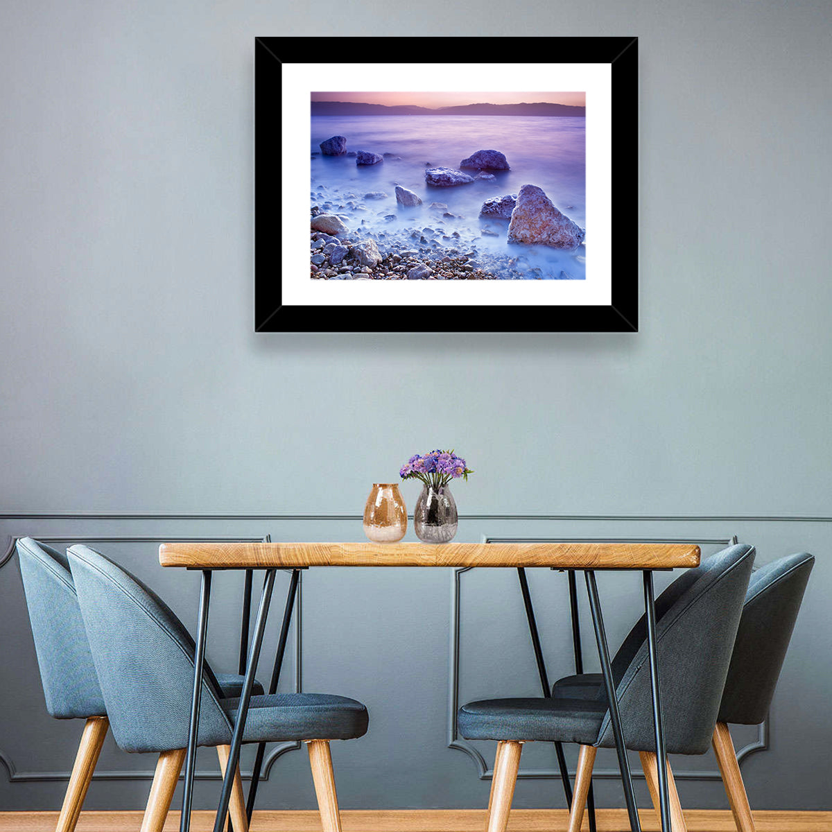 Dead Sea Salt Rocks at Dawn Wall Art in a room, landscape