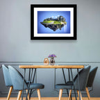 Surreal Floating Island with Waterfalls Wall Art