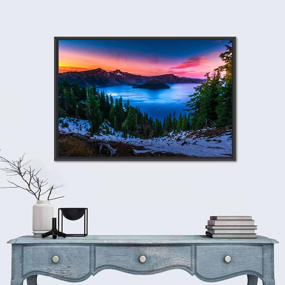 Crater Lake at Dusk Wall Art