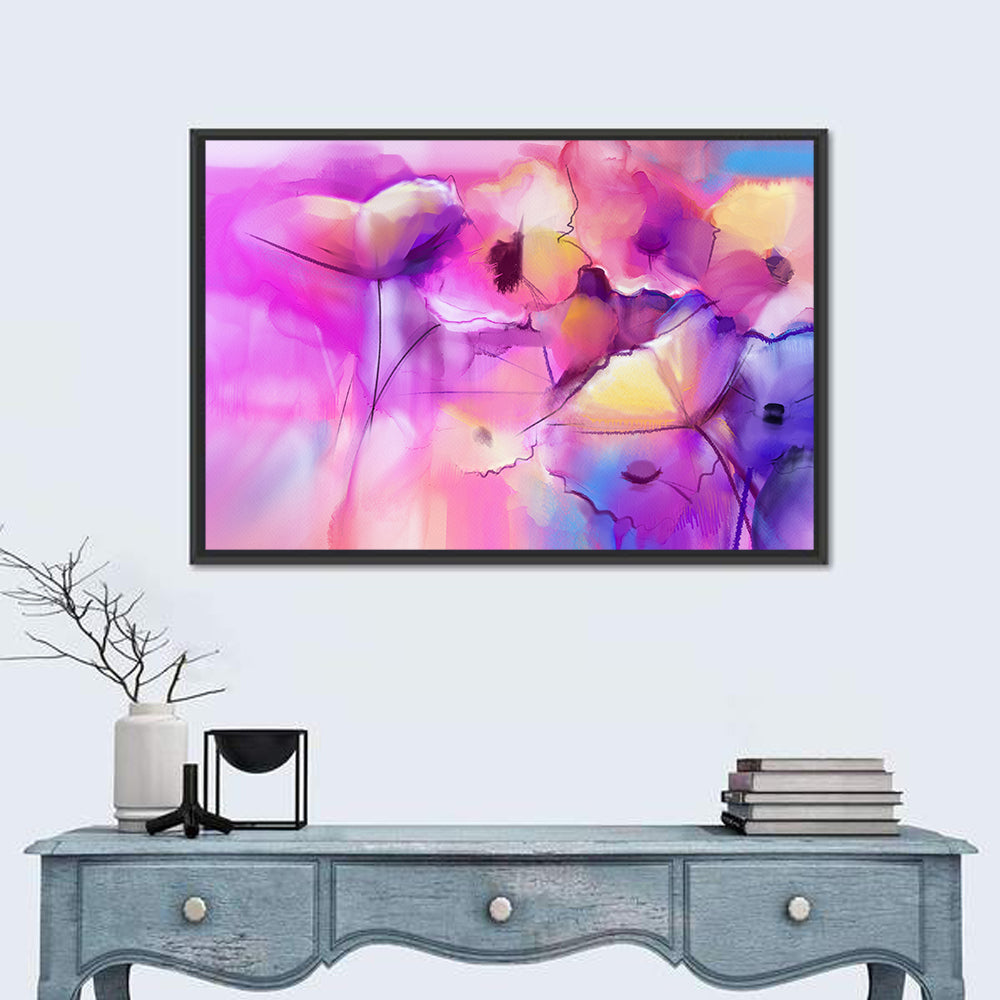 Abstract Tulip Garden Wall Art in a room, landscape
