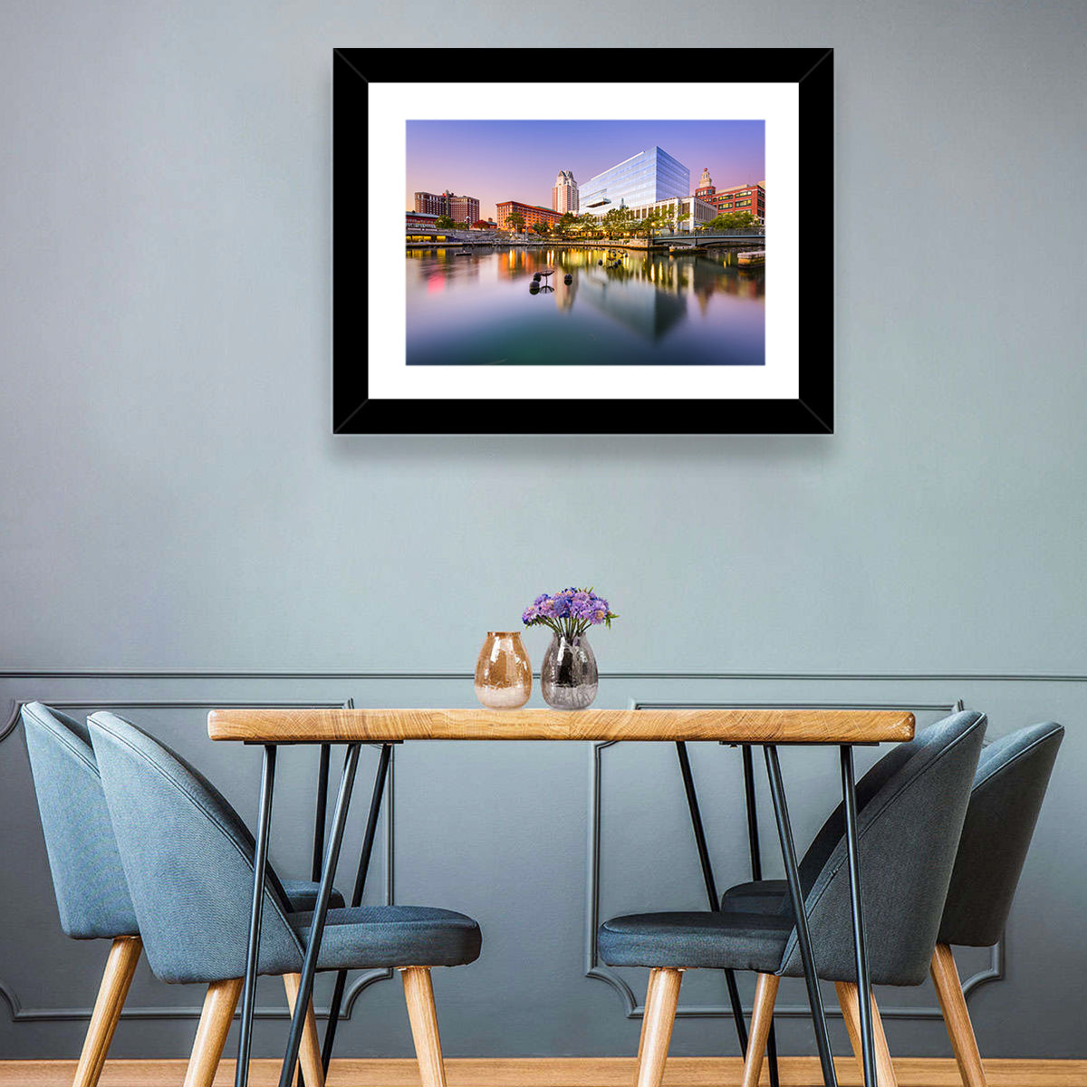 Providence River Skyline at Twilight Wall Art