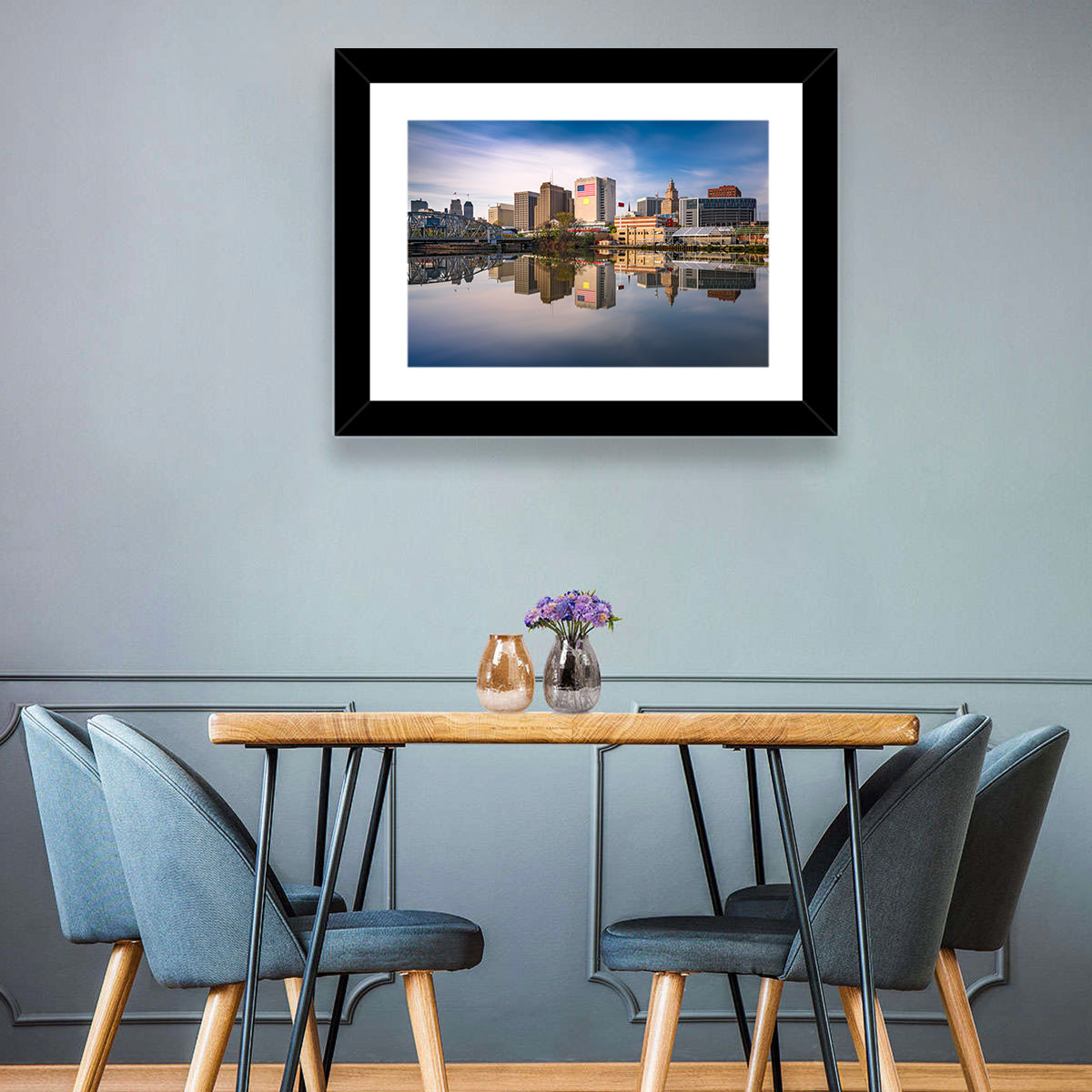 Newark Skyline Reflection Wall Art