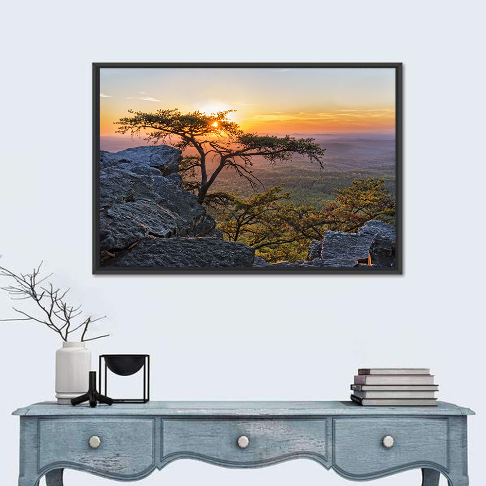Cheaha State Park Sunset Over Pulpit Rock Wall Art
