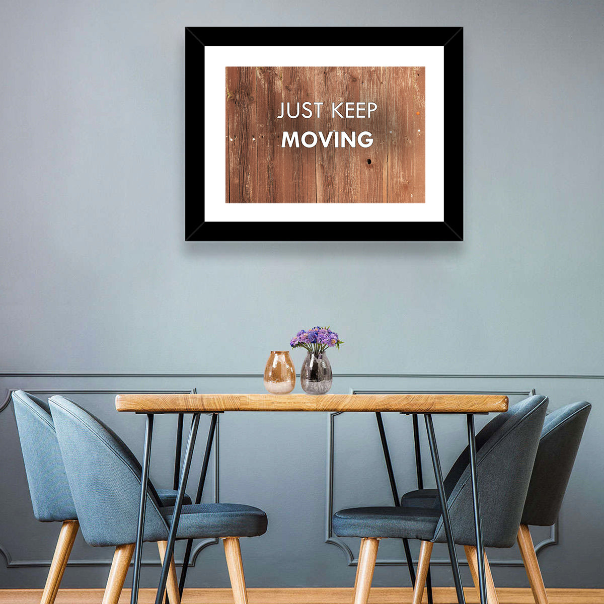 Just Keep Moving Rustic Quote Wall Art