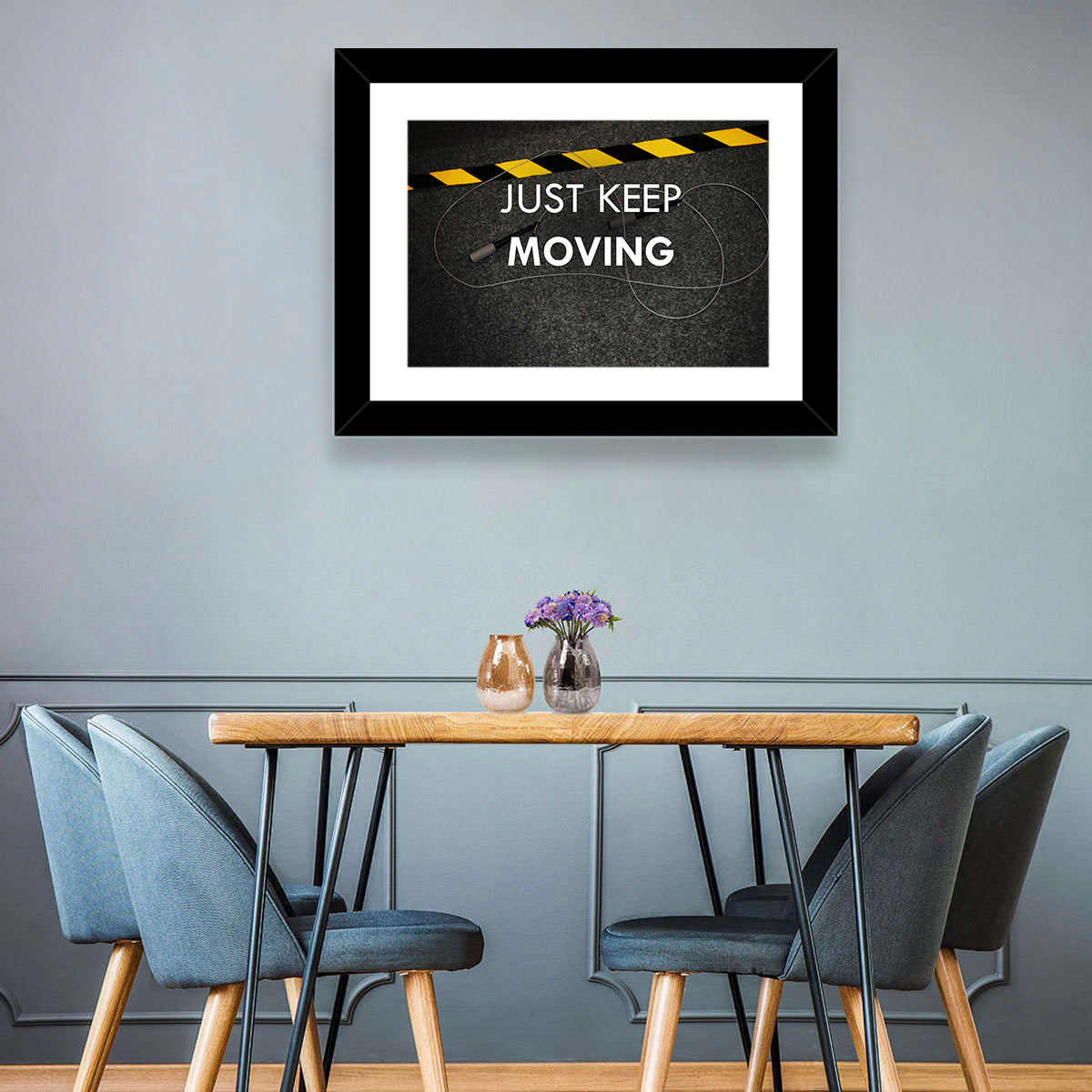 Just Keep Moving Jump Rope Quote Wall Art