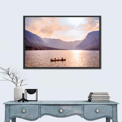 Lake Bohinj Canoe at Sunset Wall Art