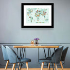 World Travel Map Illustration Wall Art