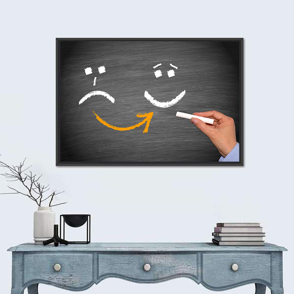 Chalkboard Mood Shift Smiley Arrow Wall Art
