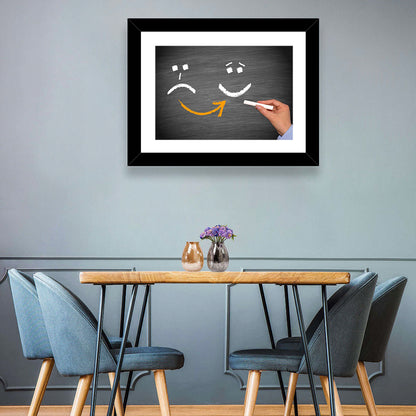 Chalkboard Mood Shift Smiley Arrow Wall Art