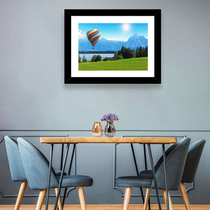 Bavarian Lake with Hot Air Balloon Wall Art