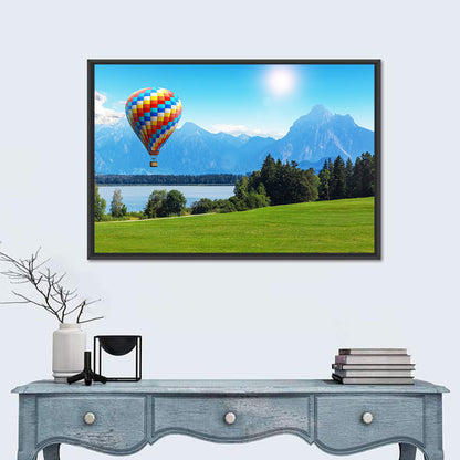 Bavarian Lake with Hot Air Balloon Wall Art