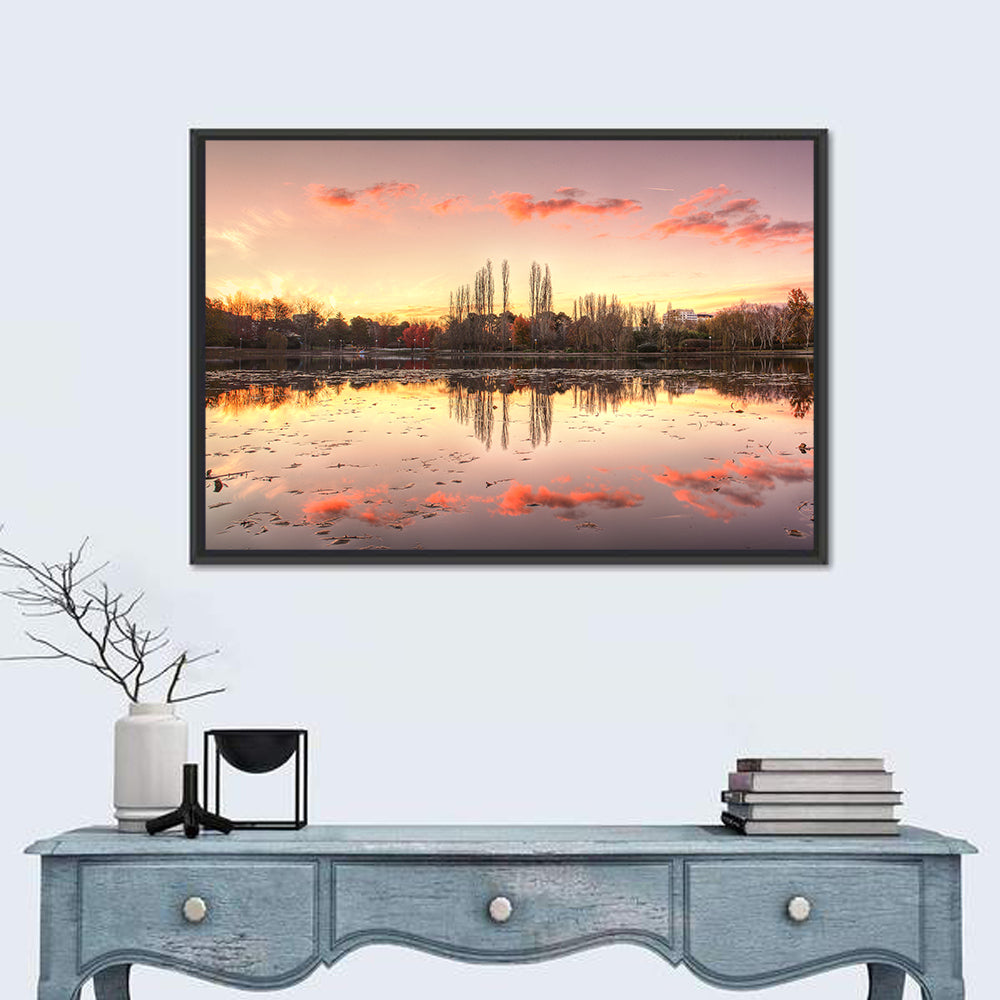 Lake Burley Griffin Sunset Reflection Wall Art