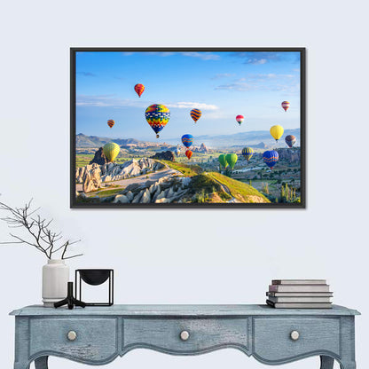 Cappadocia Hot Air Balloons Over Rock Valleys Wall Art