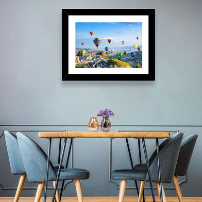 Cappadocia Hot Air Balloons Over Rock Valleys Wall Art