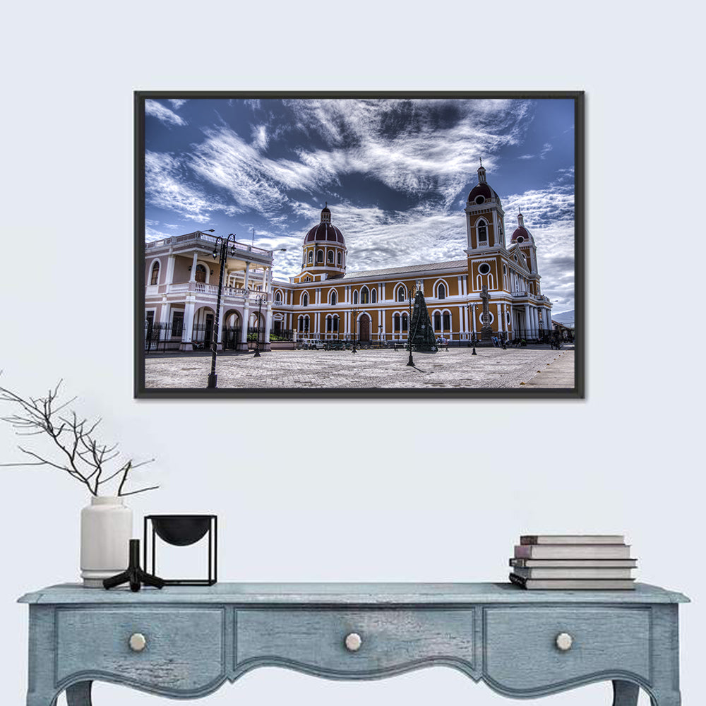 Cathedral of Granada Plaza Wall Art in a room, landscape