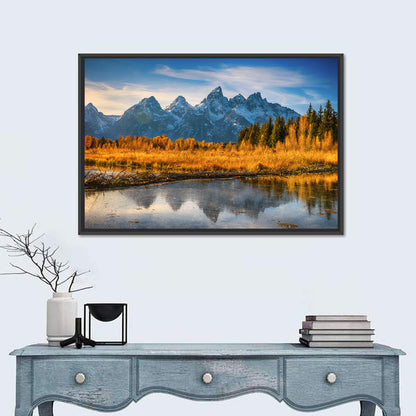 Grand Tetons Golden Reflection Wall Art