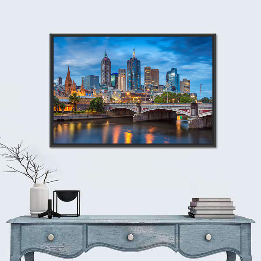 Melbourne Blue Hour Skyline Wall Art