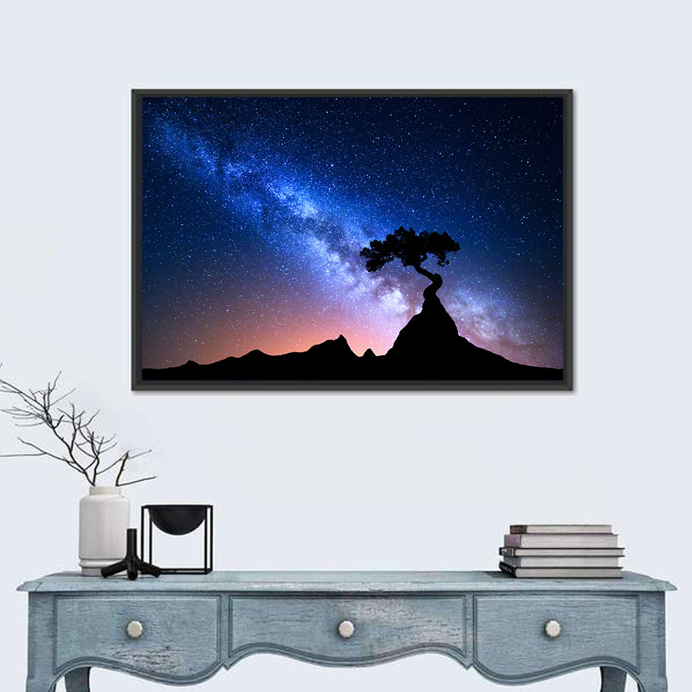 Milky Way Over Mountain Ridge Wall Art