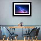 Milky Way Nebula Sky with Silhouetted Trees Wall Art