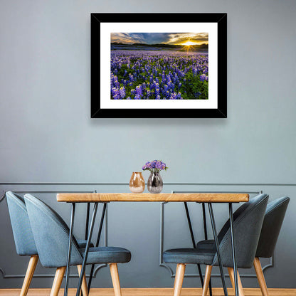 Texas Bluebonnet Field at Sunset Wall Art