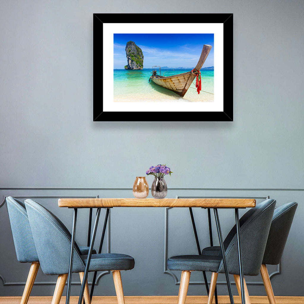 Krabi Longtail Boat Seascape Wall Art