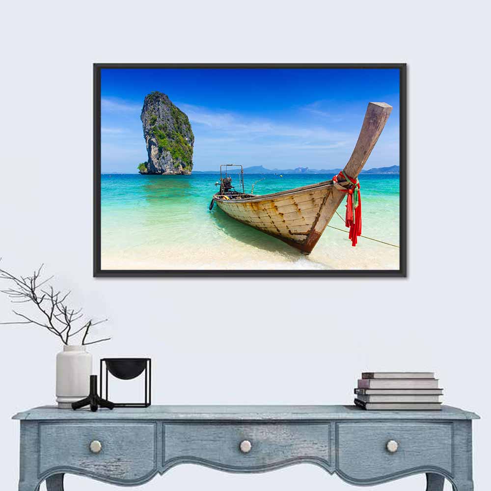 Krabi Longtail Boat Seascape Wall Art