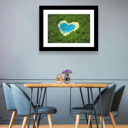Heart-shaped Pond Aerial View Wall Art