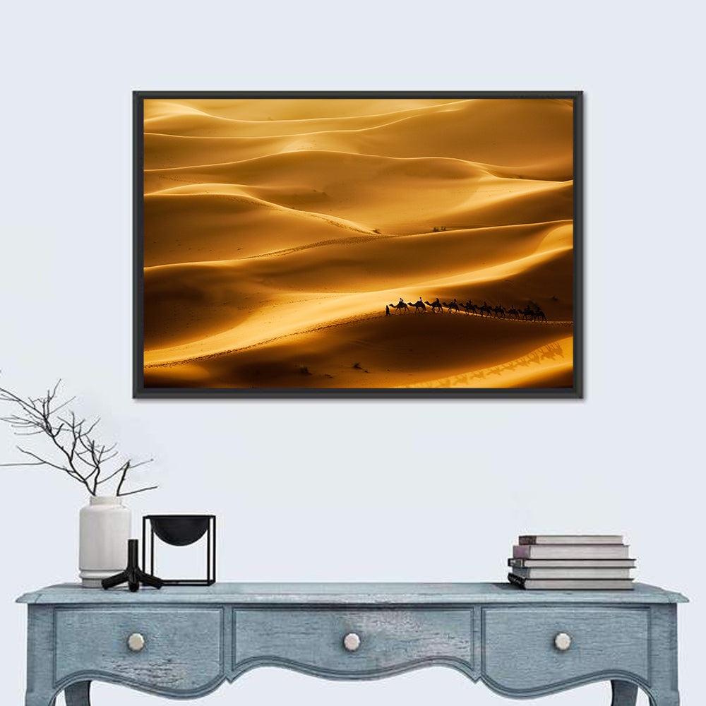 Golden Hour Camel Caravan Wall Art