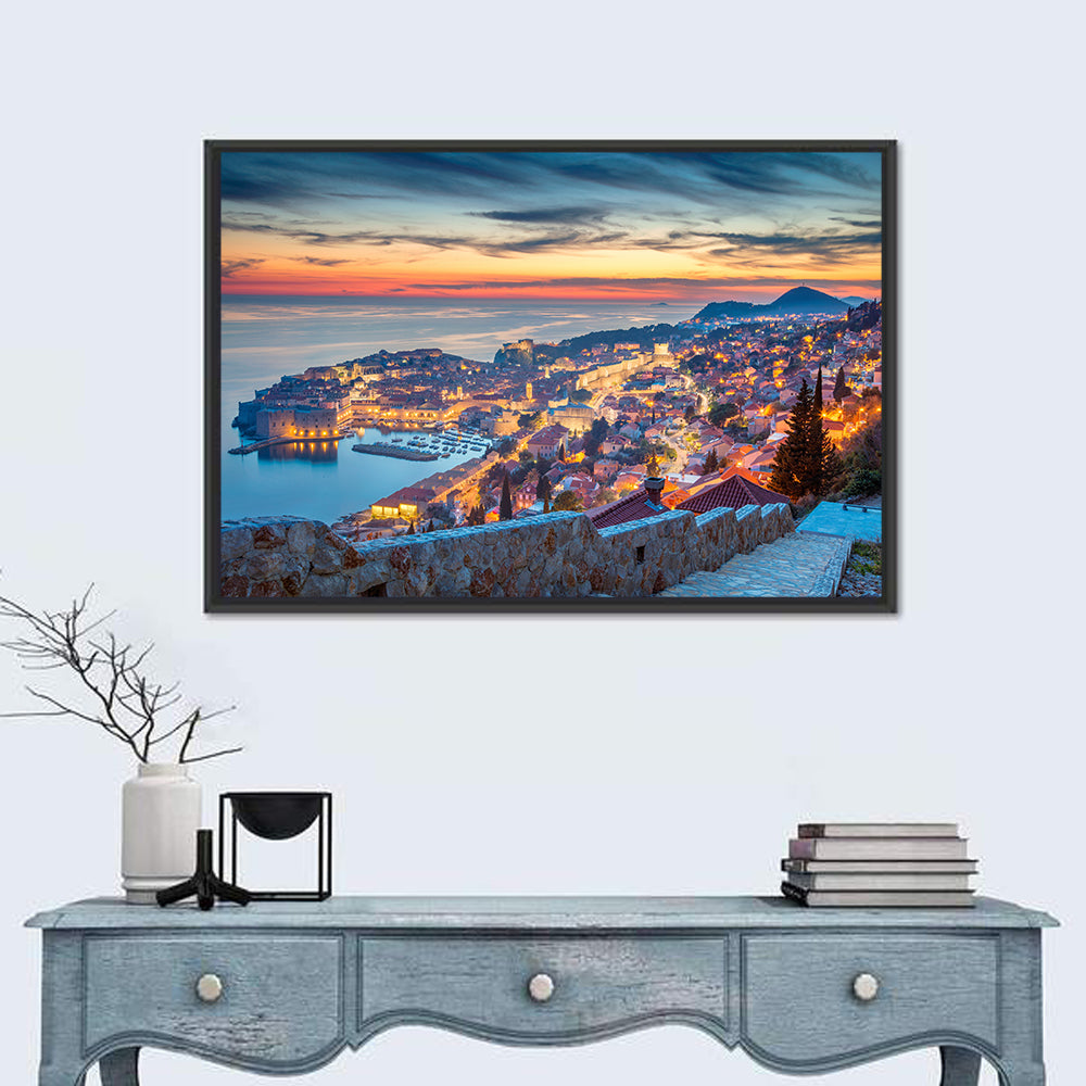 Old Town Dubrovnik at Dusk Wall Art