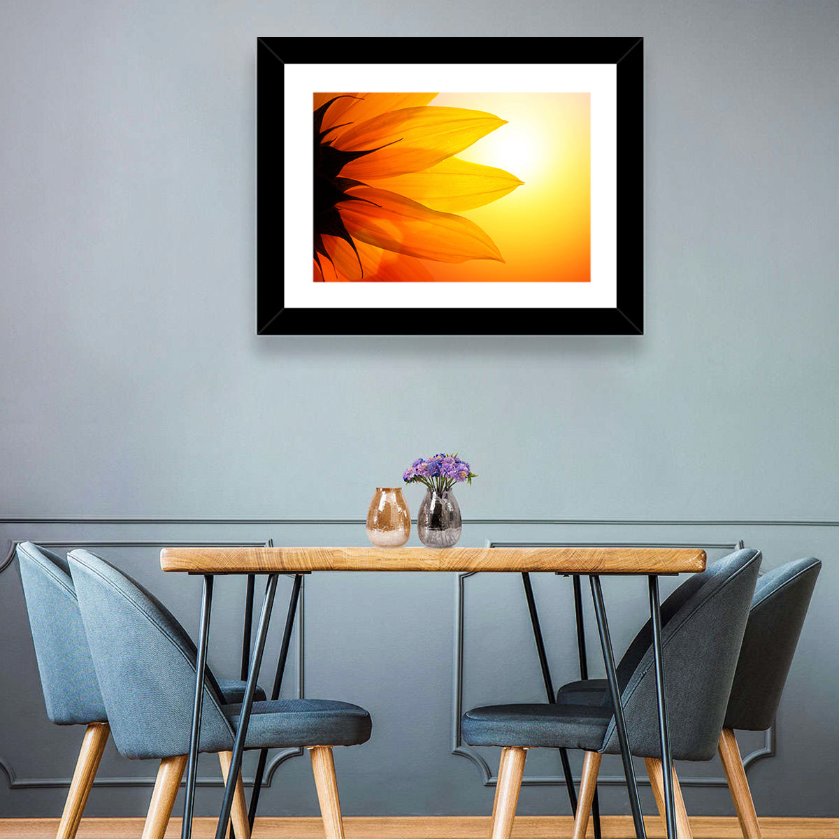 Backlit Sunflower Petals Wall Art