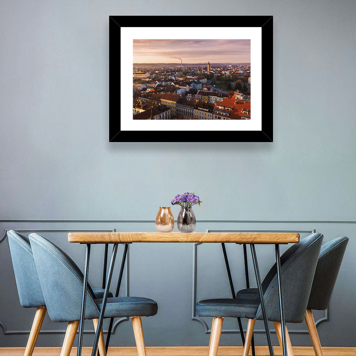 Red Tiled Rooftops at Golden Hour Wall Art