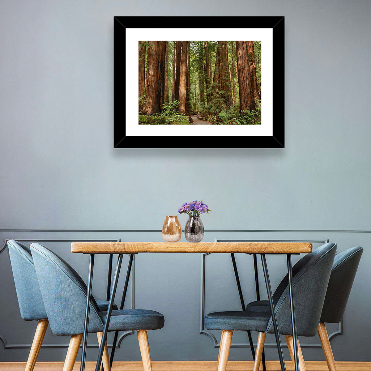 Muir Woods Redwood Trail Wall Art in a room, landscape