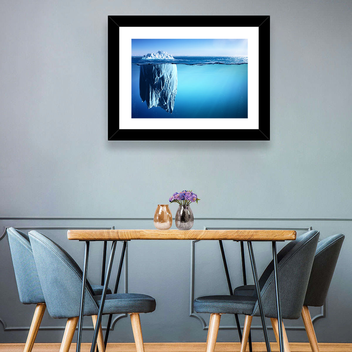Floating Iceberg Wall Art in a room, landscape