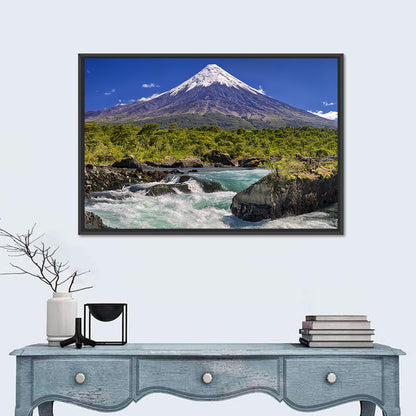Osorno Volcano Over Petrohue Rapids Wall Art