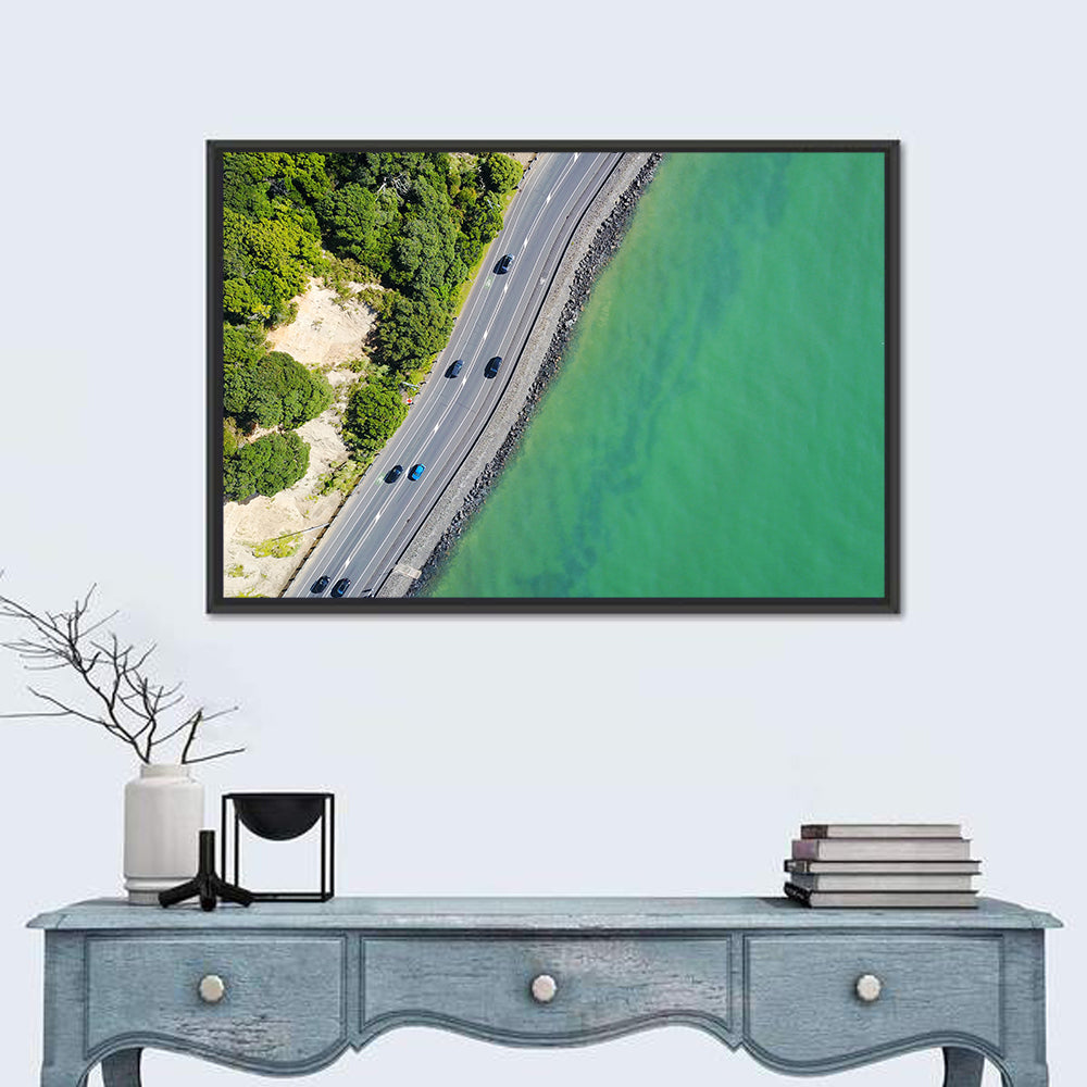 Auckland Coastal Highway Aerial View Wall Art