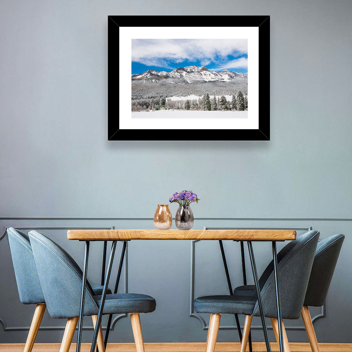 Colorado Snowy Mountain Cabin Wall Art