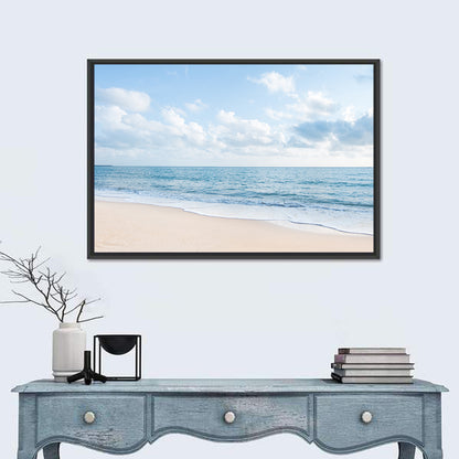 Minimalist Sandy Beach and Gentle Waves Wall Art