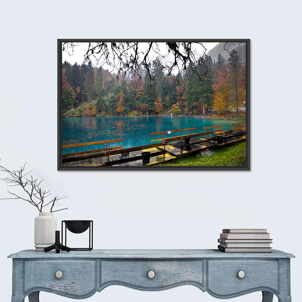 Blausee Crystal Lake Wall Art in a room, landscape