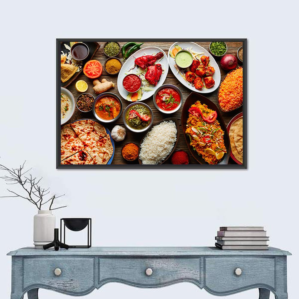 Indian Cuisine Flat Lay Wall Art