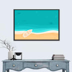 Sandy Beach Aerial Illustration Wall Art