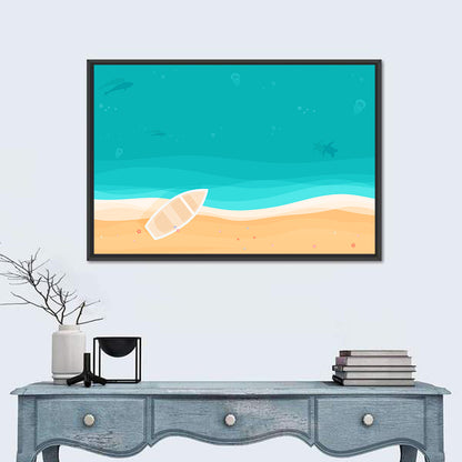 Sandy Beach Illustration Wall Art