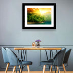 Golden Bamboo Riverbank Wall Art