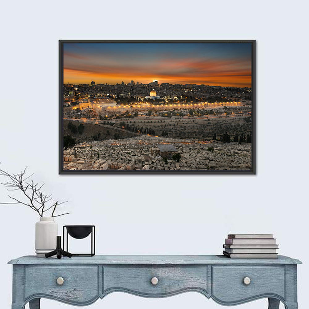 Jerusalem Sunset Over Temple Mount Wall Art