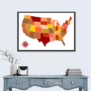 United States Of America Map Wall Art